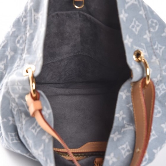 ๐โจ AUTHENTIC โจ๐ DENIM Louis Vuitton XL Denim Hobo Bag RARE - Picture 5 of 16